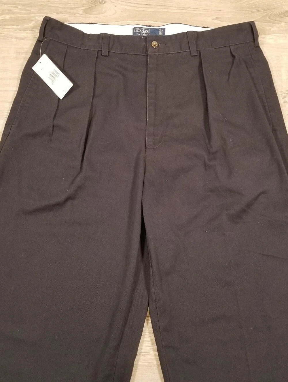Vintage Polo Ralph Lauren Andrew Pant Mens 36x34 Navy Blue Pleated Deadstock NWT